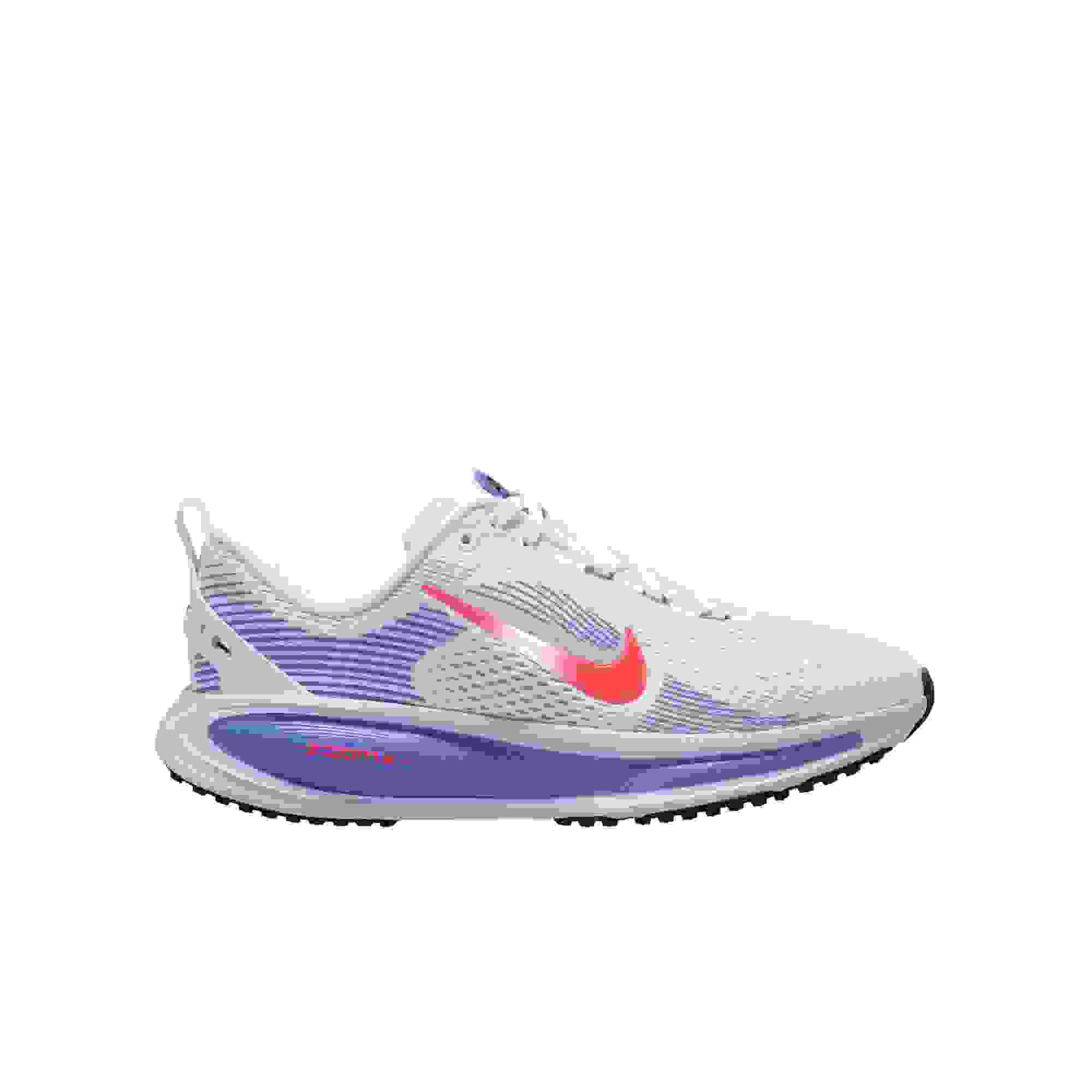 Nike Vomero 18 Grade School Girls' "White/Hot Lava/Violet Mist/Sapphire" Road Running Shoe